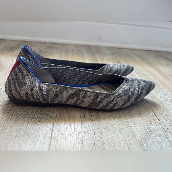 ROTHY'S The Point Retired Zebra Print Flats Slip on Shoes Womens Size 7 - Picture 6 of 10